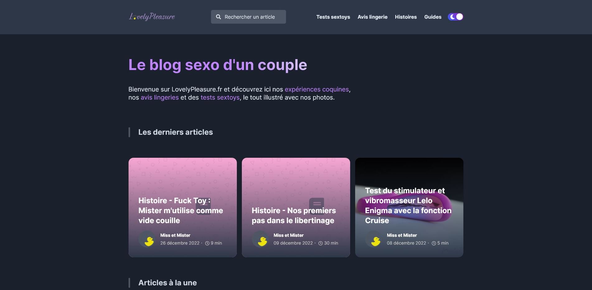 Photo à la une pour LovelyPleasure de nouveau en ligne - Un nouveau blog pour de nouvelles aventures